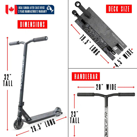 MG3 Zen Pro Stunt Scooter, Durable Trick Scooter for Skatepark & Street Riding