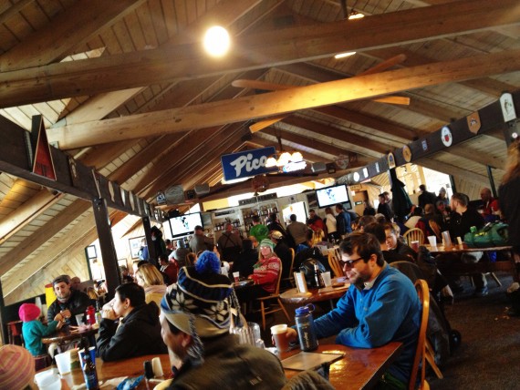 Ski Lodge. Busy. Lunch. Cafeteria. Evolve Snow Camps